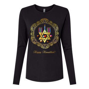 Happy Hanukkah Womens Cotton Relaxed Long Sleeve T-Shirt