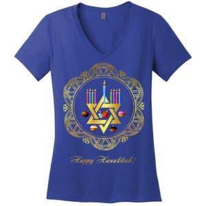 Happy Hanukkah Women's V-Neck T-Shirt