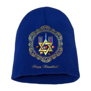 Happy Hanukkah Short Acrylic Beanie