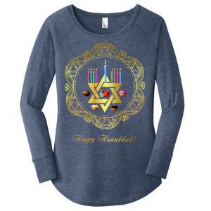 Happy Hanukkah Women's Perfect Tri Tunic Long Sleeve Shirt