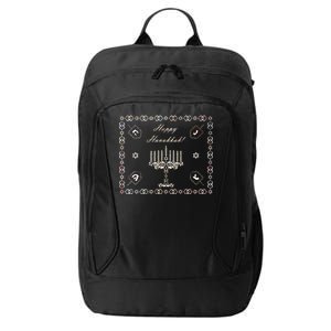 Happy Hanukkah Dreidel Jewish Star of David City Backpack