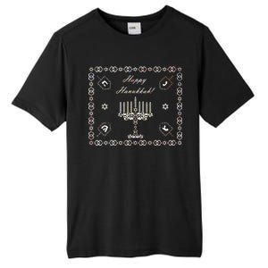 Happy Hanukkah Dreidel Jewish Star of David Tall Fusion ChromaSoft Performance T-Shirt