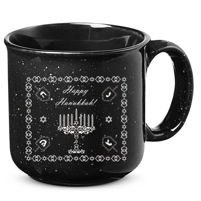 Happy Hanukkah Dreidel Jewish Star of David 15oz Campfire Ceramic Mug