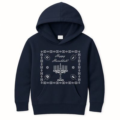Happy Hanukkah Dreidel Jewish Star of David Kids Hoodie