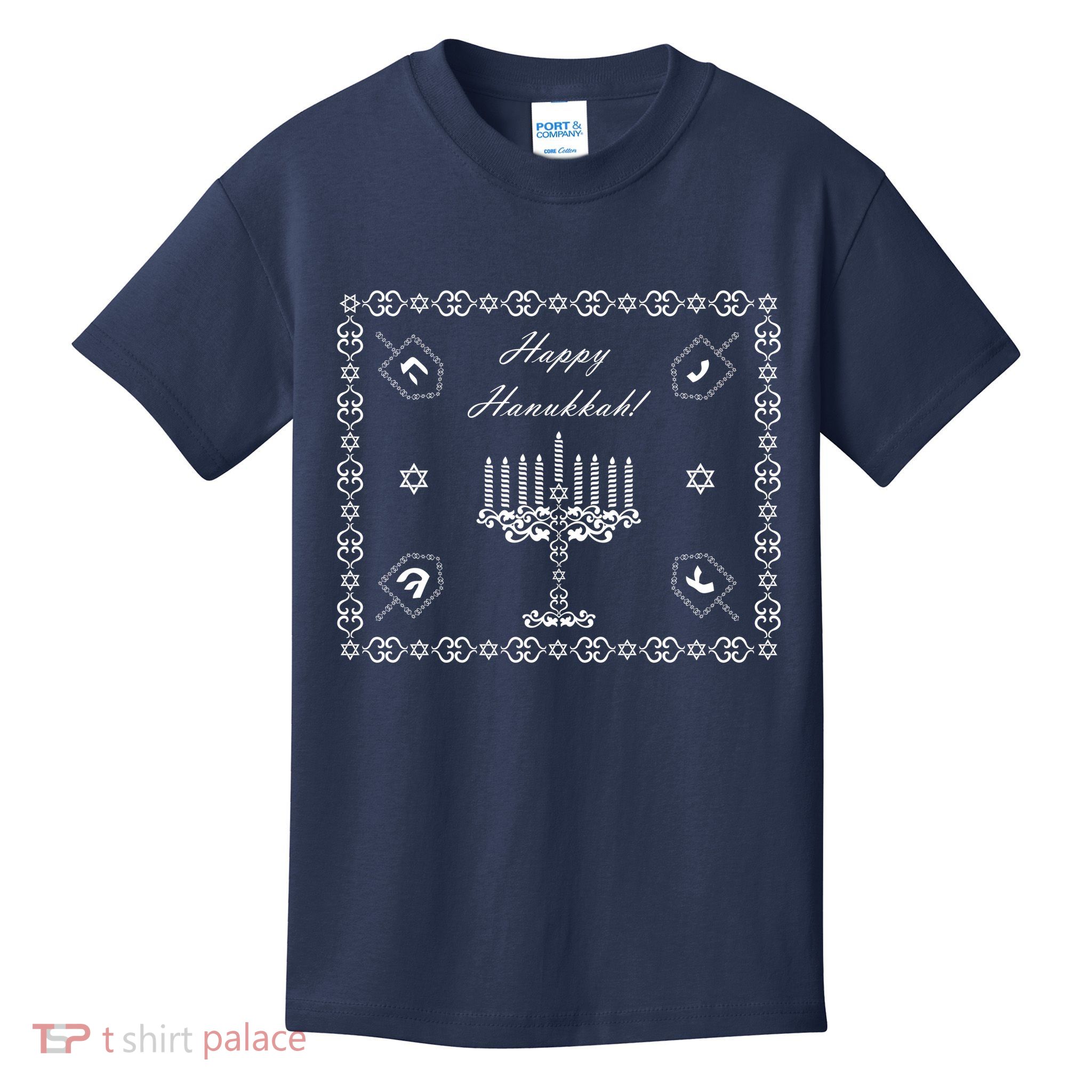 Happy Hanukkah Dreidel Jewish Star of David Kids T-Shirt