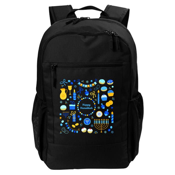 Happy Hanukkah Dreidel Star of David Menorah Mashup Backpack