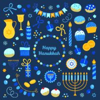 Happy Hanukkah Dreidel Star of David Menorah Mashup 16 in Basic Backpack