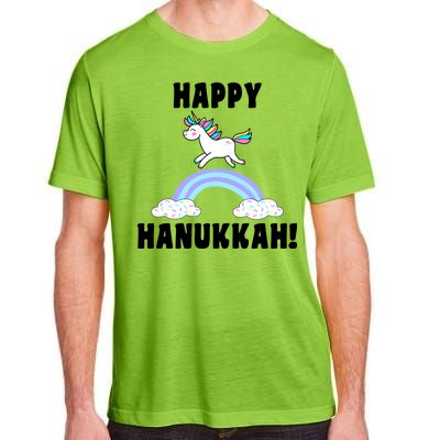 Happy Hanukkah Magic Unicorn Adult ChromaSoft Performance T-Shirt