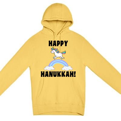 Happy Hanukkah Magic Unicorn Premium Pullover Hoodie