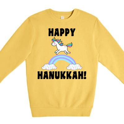 Happy Hanukkah Magic Unicorn Premium Crewneck Sweatshirt