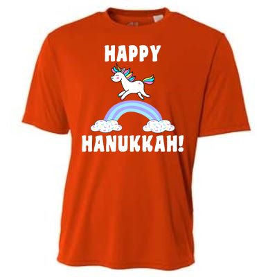 Happy Hanukkah Magic Unicorn Cooling Performance Crew T-Shirt