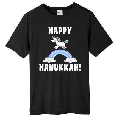 Happy Hanukkah Magic Unicorn Tall Fusion ChromaSoft Performance T-Shirt