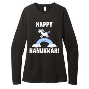 Happy Hanukkah Magic Unicorn Womens CVC Long Sleeve Shirt