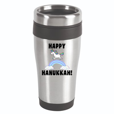 Happy Hanukkah Magic Unicorn 16oz Travel Tumbler