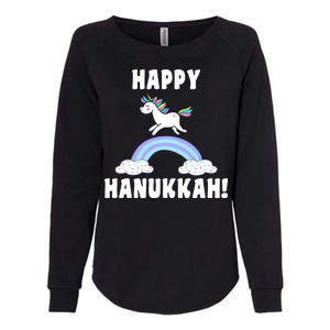 Happy Hanukkah Magic Unicorn Womens California Wash Sweatshirt