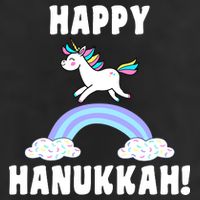 Happy Hanukkah Magic Unicorn Golf Towel