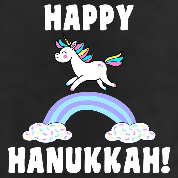 Happy Hanukkah Magic Unicorn Golf Towel