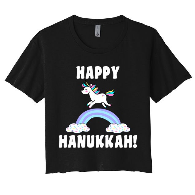 Happy Hanukkah Magic Unicorn Crop Top