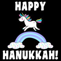 Happy Hanukkah Magic Unicorn Cropped Pullover Crew