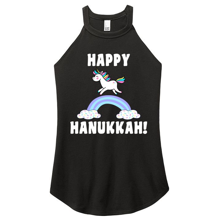 Happy Hanukkah Magic Unicorn Women's Perfect Tri Rocker Tank