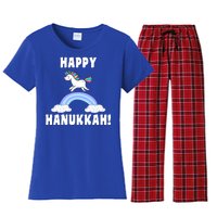 Happy Hanukkah Magic Unicorn Women's Flannel Pajama Set