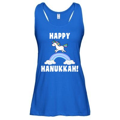 Happy Hanukkah Magic Unicorn Ladies Essential Flowy Tank