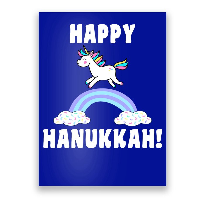 Happy Hanukkah Magic Unicorn Poster