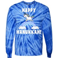 Happy Hanukkah Magic Unicorn Tie-Dye Long Sleeve Shirt