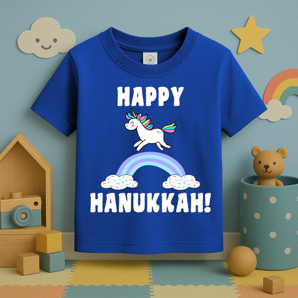 Happy Hanukkah Magic Unicorn Toddler T-Shirt
