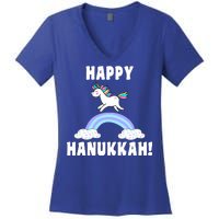 Happy Hanukkah Magic Unicorn Women's V-Neck T-Shirt