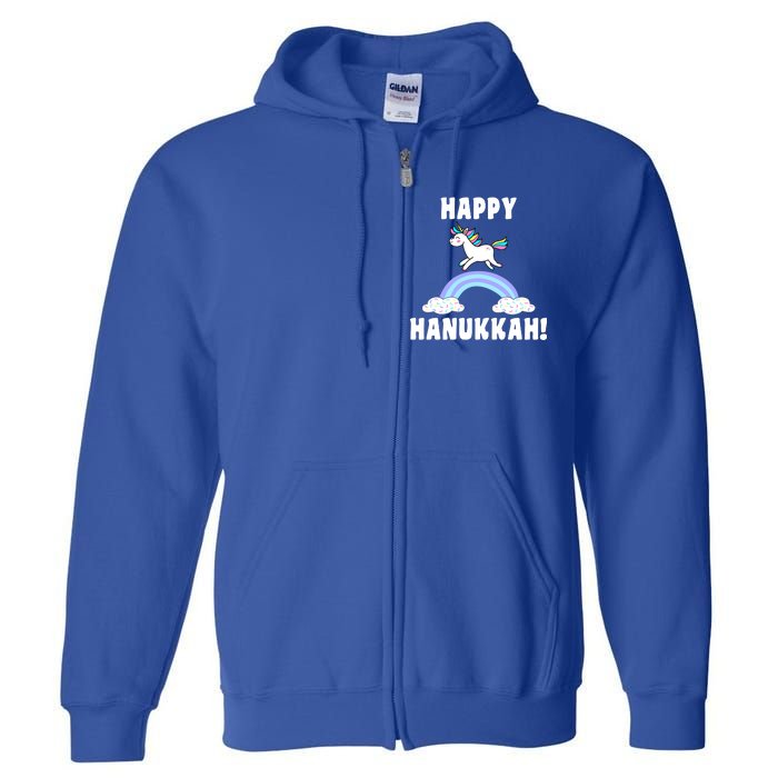 Happy Hanukkah Magic Unicorn Full Zip Hoodie