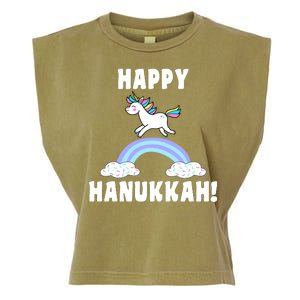 Happy Hanukkah Magic Unicorn Garment-Dyed Women's Muscle Tee