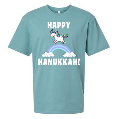 Happy Hanukkah Magic Unicorn Sueded Cloud Jersey T-Shirt