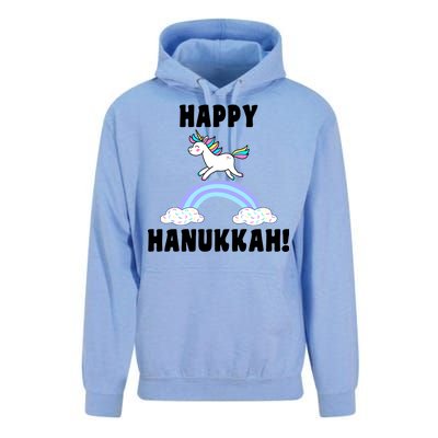 Happy Hanukkah Magic Unicorn Unisex Surf Hoodie