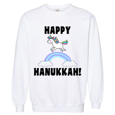 Happy Hanukkah Magic Unicorn Garment-Dyed Sweatshirt