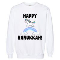 Happy Hanukkah Magic Unicorn Garment-Dyed Sweatshirt