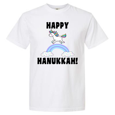 Happy Hanukkah Magic Unicorn Garment-Dyed Heavyweight T-Shirt