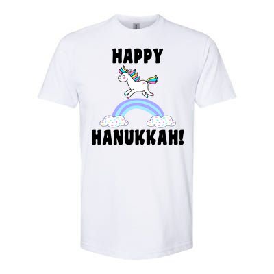 Happy Hanukkah Magic Unicorn Softstyle CVC T-Shirt