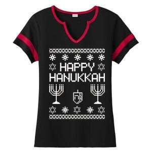 Happy Hanukkah Ugly Ladies Halftime Notch Neck Tee