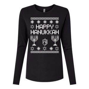 Happy Hanukkah Ugly Womens Cotton Relaxed Long Sleeve T-Shirt