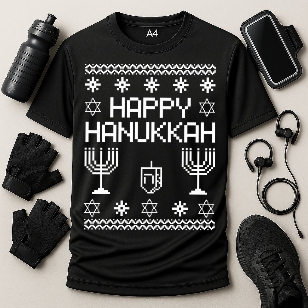 Happy Hanukkah Ugly Performance Shirt