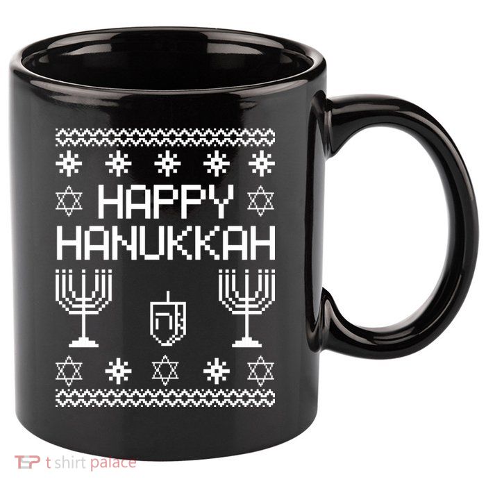 Happy Hanukkah Ugly 11oz C Handle Ceramic Mug