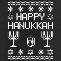 Happy Hanukkah Ugly Large Microfiber Waffle Golf Towel