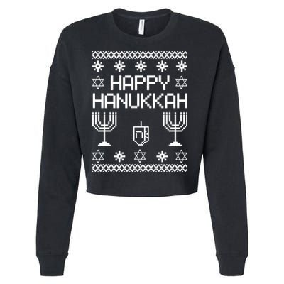 Happy Hanukkah Ugly Cropped Pullover Crew