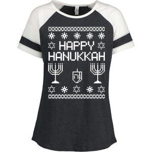 Happy Hanukkah Ugly Enza Ladies Jersey Colorblock Tee