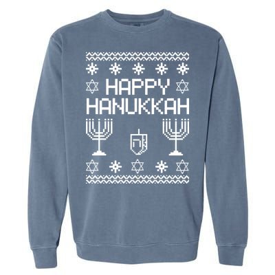 Happy Hanukkah Ugly Garment-Dyed Sweatshirt