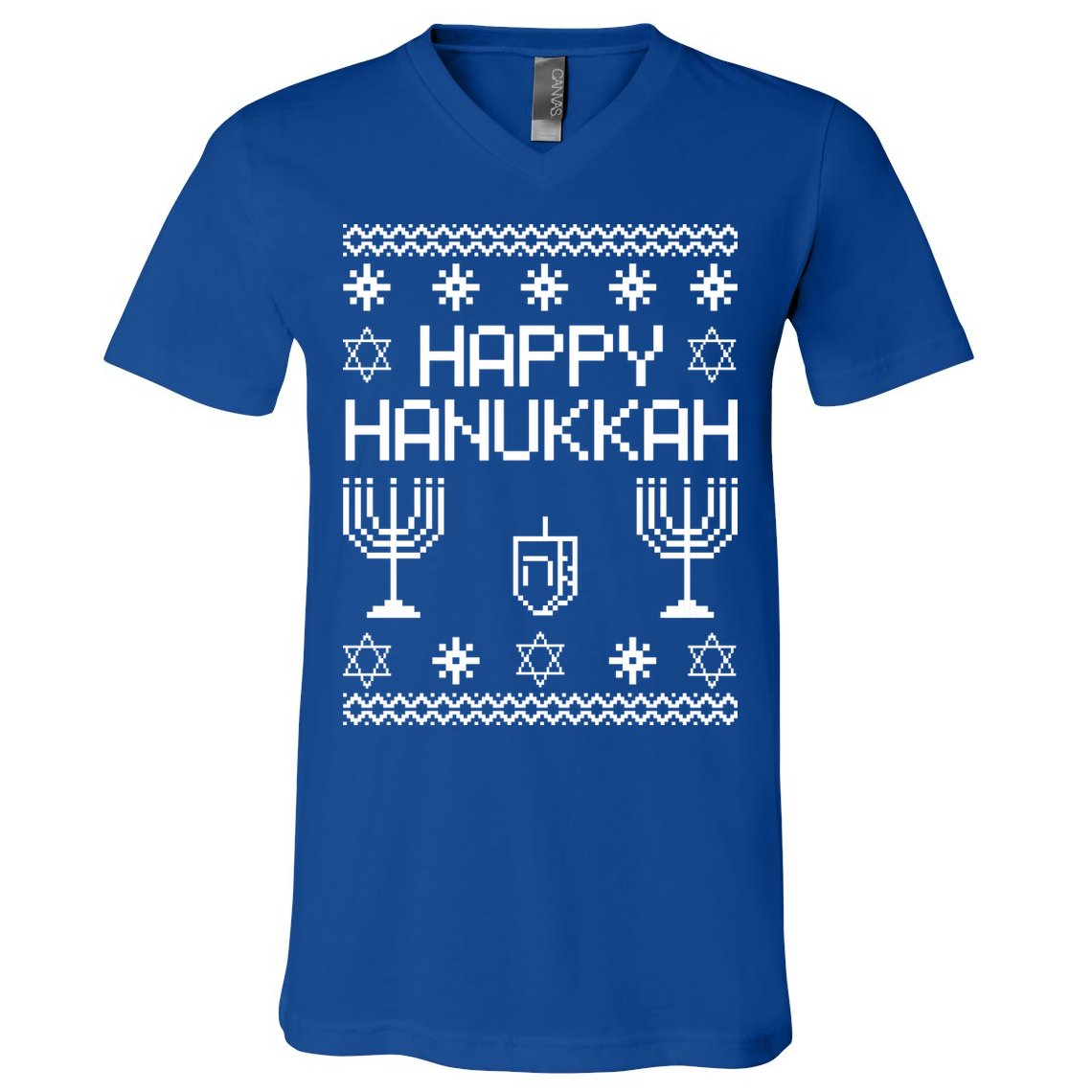 Happy Hanukkah Ugly V-Neck T-Shirt
