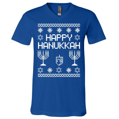 Happy Hanukkah Ugly V-Neck T-Shirt