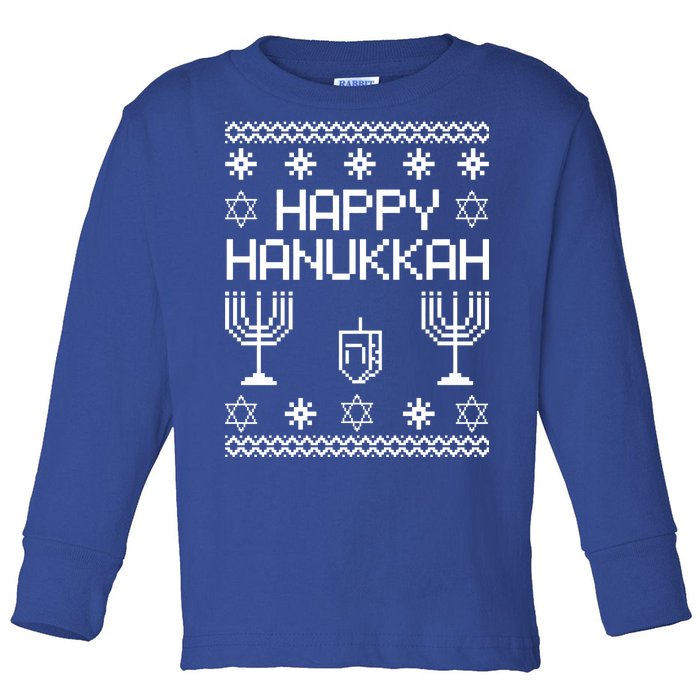 Happy Hanukkah Ugly Toddler Long Sleeve Shirt