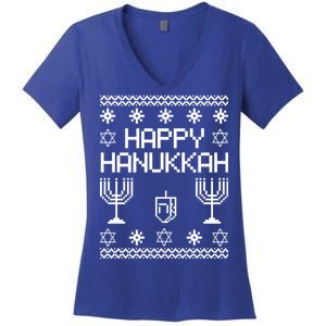 Happy Hanukkah Ugly Women's V-Neck T-Shirt